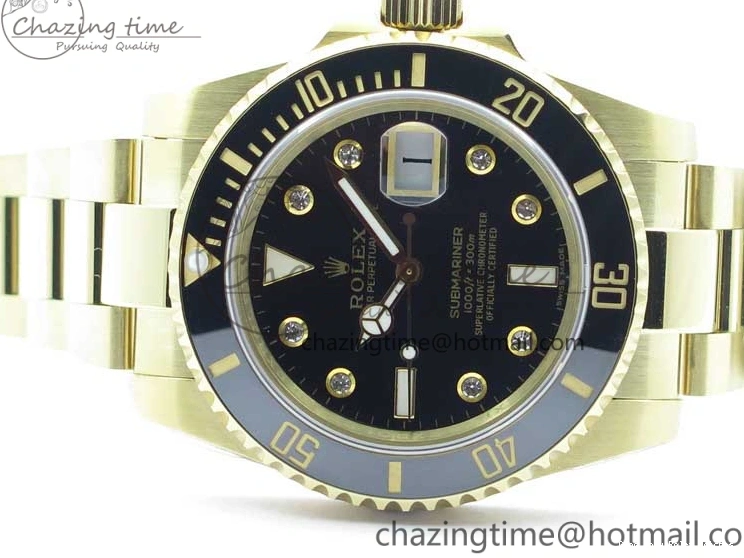 AAA Replica Watches Bracelet SA3135 3010 Black Diam Black Maker 1:1 Dial Bp 116618 Edition V on Ceramic 316L Submariner YG Supportive LN Best 0105